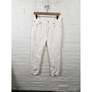 Agolde Women's Denim Nico High Rise Button Fly Straight Pant White Size 30